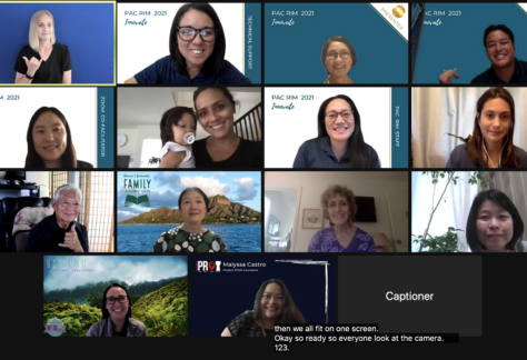 Screenshot of Zoom attendees smiling rom Pac Rim session