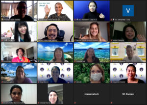 Screenshot of Zoom attendees smiling rom Pac Rim session