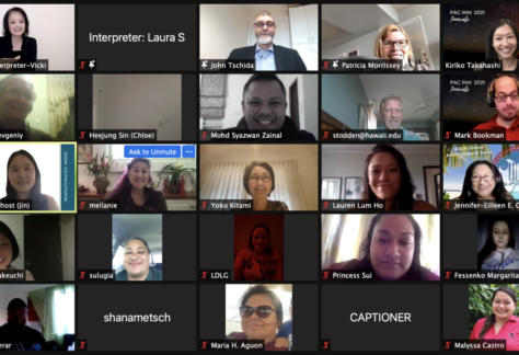 Screenshot of Zoom attendees smiling rom Pac Rim session