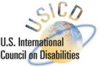 US International Council on Disabilities USICD - Globe with orbit